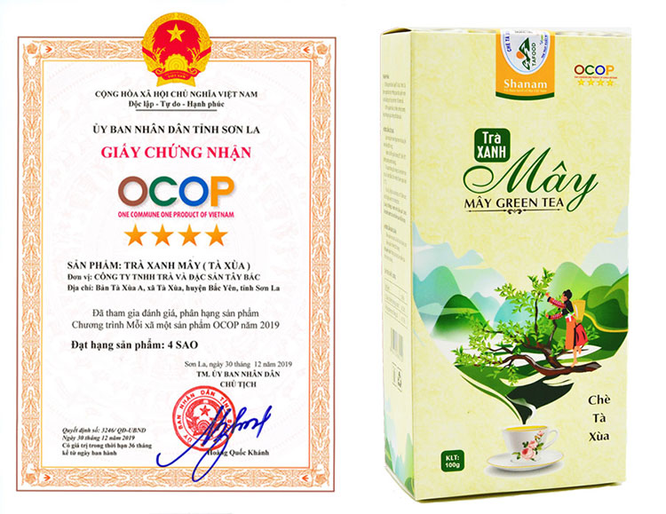 Giấy chứng nhận OCOP sản phẩm Trà Xanh Mây