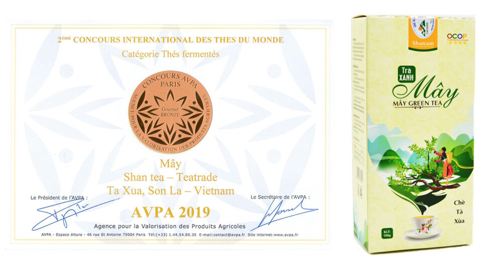 Giải thưởng Trà Quốc tế AVPA2009 sản phẩm Trà Xanh Mây 
