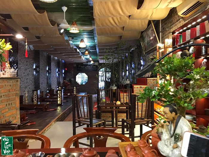 Trà thất vô cùng ấn tượng với không gian hài hào với thiên nhiên