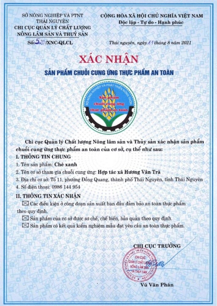 Xác nhận sản phẩm chuỗi cung ứng thực phẩm an toàn.