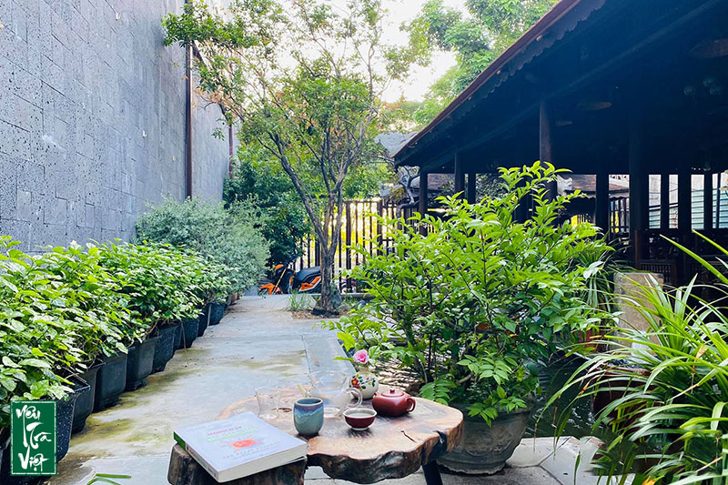 Không gian trà thất mở kết hợp sân vườn 