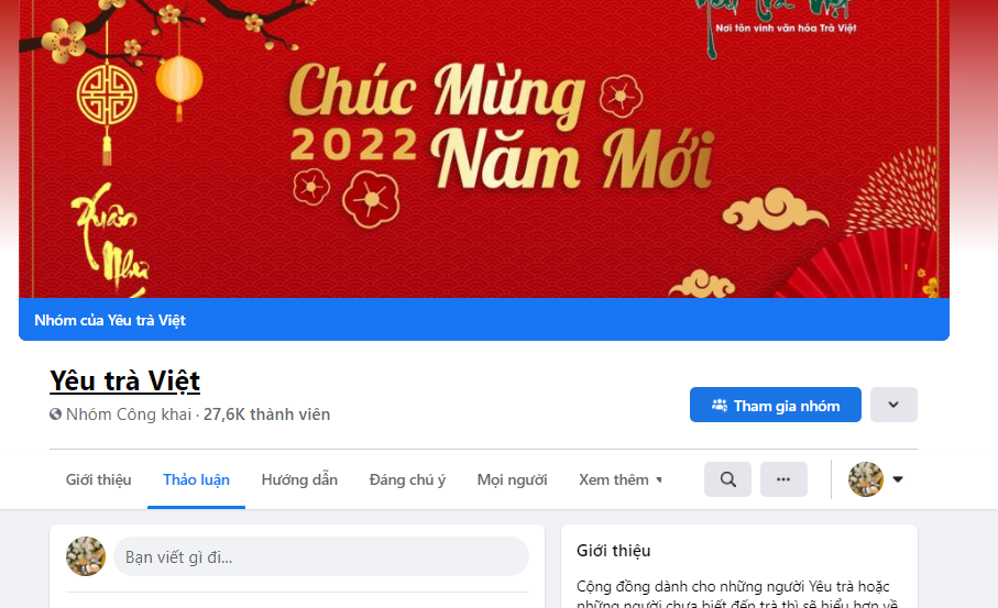 Group Yêu trà Việt đẫ có hơn 27 nghì thành viên
