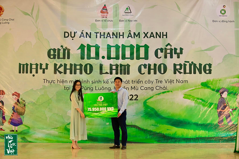 Yêu trà Việt đã kêu gọi ủng hộ được 1519 cây Mạy Khao Lam tương đương với 75.950.000 triệu đồng