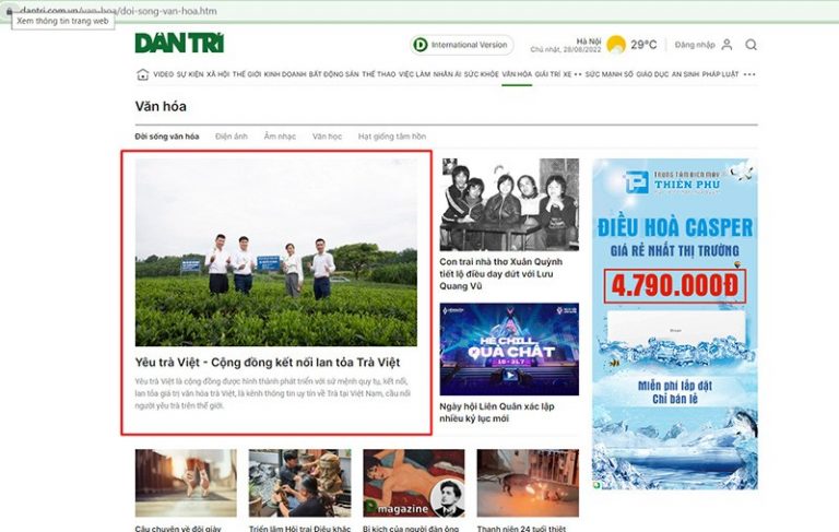 Yêu trà Việt - Cộng đồng kết nối lan tỏa Trà Việt trên báo dantri.vn