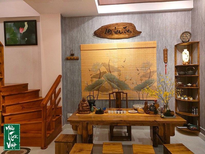 Không gian thưởng trà trong nhà
