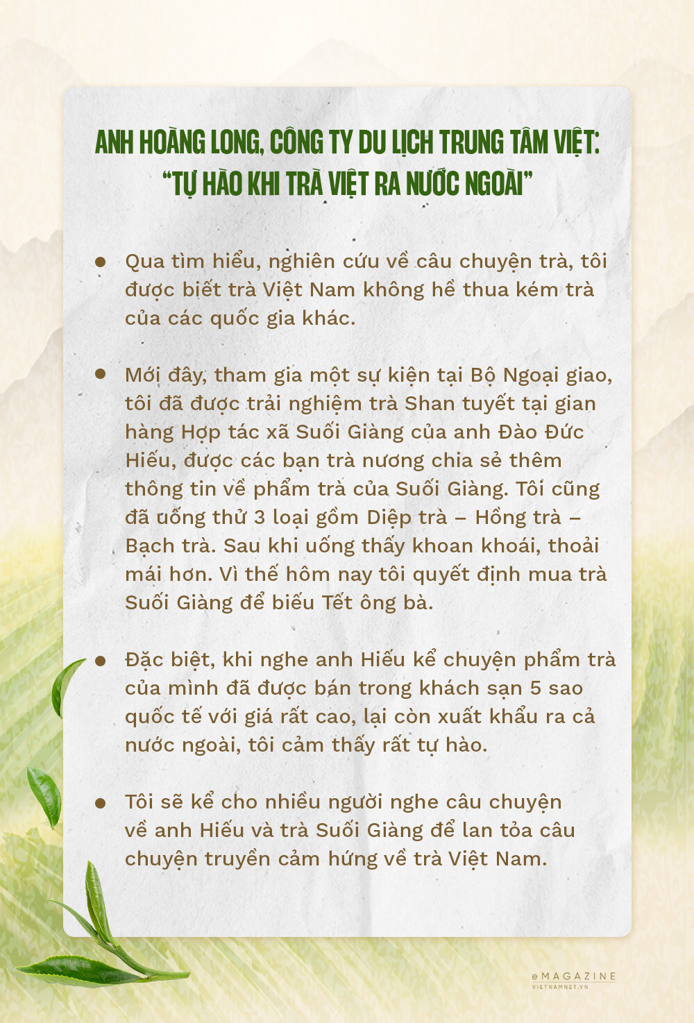 Để trà Việt Nam ra thế giới với tâm thế mới