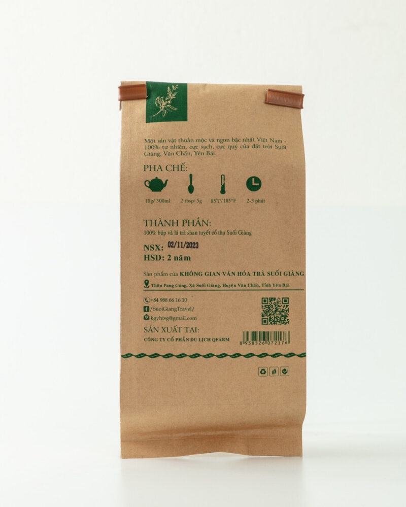 Lục trà túi giấy 100g 3 Lục Trà Suối Giàng Túi Giấy 100g – QTea