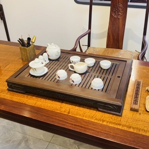 Khay trà hộp lá Tây – KT 60x42x6 cm