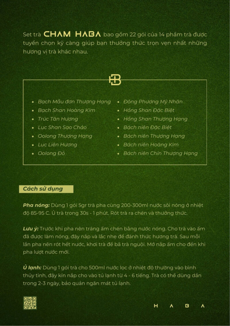 huong dan su dung 1 Set Trà Chạm – Haba Tea